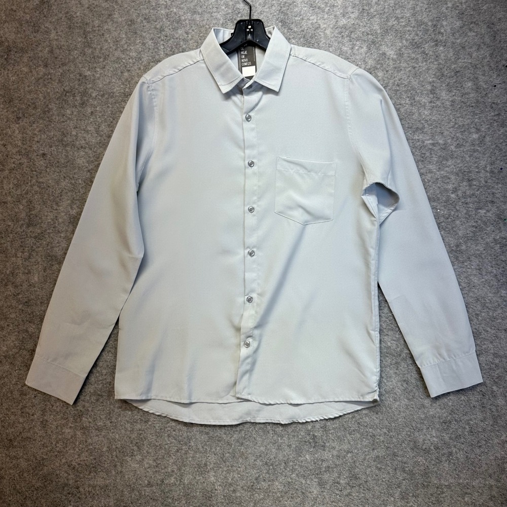 AGA Emporio Button Down Shirt Mens Size 3/Medium Light Gray New Classic Long Slv